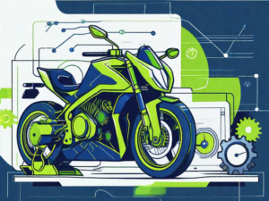 A motorbike alongside a computer
